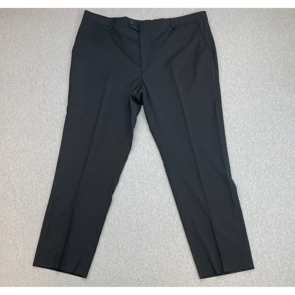Kenneth Cole Suit Mens 48R Black Wool Blend Stretch Pants 42 x 30 - 2 Pieces